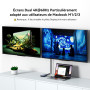 Acasis Adaptateur DisplayLink USB C vers Double HDMI, 2 HDMI, 100 W PD Charging, Station d'accueil DisplayLink pour Apple Mac M1
