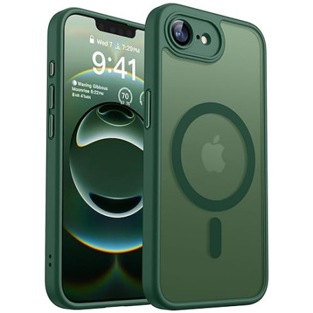 CANSHN Coque Magnétique pour iPhone 16e/iPhone 17e(6,1 Pouces), Compatible avec MagSafe, [Protection Complète de l'appareil Phot