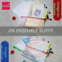 MerryNine Zipper Pouch Document Bag(5 Colors30 Pack) Letter Size Waterproof Document Pouch for School Office Supplies Cross Stit