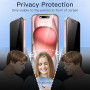 JETech Protection D'écran Anti-Espion pour iPhone 15 6,1 Pouces, Film en Verre Trempé avec Outil d'Installation Facile, Lot de 2