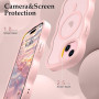 Pepmune Coque Magnétique pour iPhone 15 [Compatible avec Magsafe] Translucide Mat Cadre Vague Bouclée Coque de Téléphone Slim Fi