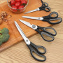 Vutyvve Ciseaux de cuisine, lames en acier inoxydable, manche souple, ensemble de ciseaux de cuisine multifonctionnel, noir/gris