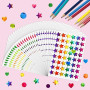 1710 Pièces Gommettes Etoiles Autocollants Brillantes, 30 Feuilles Gommette Autocollante Enfant Sticker, Sticker Brillant Multic