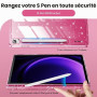 INFILAND Coque pour Samsung Galaxy Tab S10 Lite/S10 FE/S9 FE 5G 10,9"/Tab S9 11" avec Porte-Stylo S, Jolie À Paillettes avec Dos