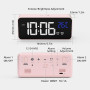 LATEC Réveil numérique avec LED température Affichage Horloge avec 10 Sons d'alarme Port de Charge USB gradateur de luminosité r