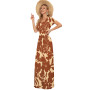 AUSELILY Femmes Maxi Robe Madame Manches Courtes été Casual Longue Robe avec Poche
