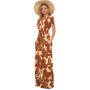 AUSELILY Femmes Maxi Robe Madame Manches Courtes été Casual Longue Robe avec Poche