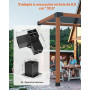 VEVOR Kit Supports de Pergola, Lot de 8, Support de Poteau Bois 92x92 mm, 4 Supports d'angle 3 Voies, 4 Bases de Poteaux, Acier