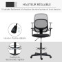 Vinsetto Chaise Bureau Ergonomique, Fauteuil de Bureau avec Repose-Pieds Ajustable, Chaise de Dessin à Dossier en Maille, Hauteu