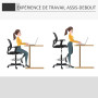 Vinsetto Chaise Bureau Ergonomique, Fauteuil de Bureau avec Repose-Pieds Ajustable, Chaise de Dessin à Dossier en Maille, Hauteu
