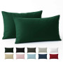 Taie Oreiller 50x70 Coton Renforcé (Set de 2) - Vert - Tissage serré de 57 Fils/cm² - Taie Oreiller 50 x 70 cm- Certifié Oeko Te