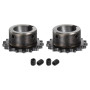 QUARKZMAN 2Pcs Pignon de Chaîne à Rouleaux ISO/DIN 06B-1 Type B, Alésage de 25mm, Pas de 3/8", en Acier A3, Simple Brin, Denture
