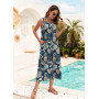 PLOKNRD Robe Longue Femme Été - Robe sans Manches Maxi Plage à Boutons avec Poches - Robe Décontractée Tank Top pour Vacances