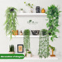 Der Rose 4 Pcs Plante Artificielle Tombante,Plantes Artificielles Interieur et Exterieur,Fausse Plante Convient pour Décorer le