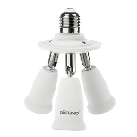 DiCUNO 3 en 1 E27 Socket adaptateur répartiteur, E27 Ampoules LED Standard, support de convertisseur, Lustre Douille avec 360 de