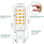 Tailcas Ampoule LED G9, 12PCS Led 3000K 500LM 5W Équivalent 50W Halogène, Lampe Blanc Chaud Non-dimmable Sans Scintillement AC/D