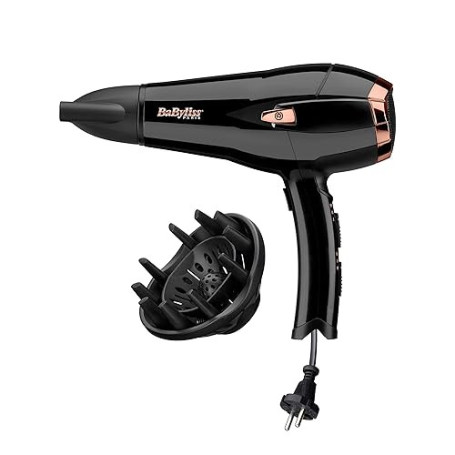 BaByliss Sèche-cheveux Cordkeeper - Sèche-cheveux puissant de 2000W avec 1,65m cordon rétractable, Technologie ionique anti-fris