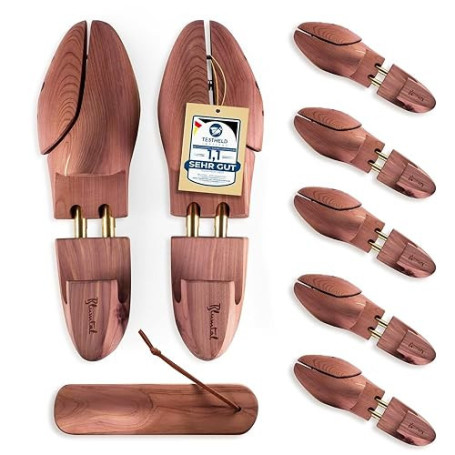 Blumtal - GAGNANT DU TEST - Embauchoir chaussures homme et femme en bois de cèdre avec chausse-pied, taille 38 à 47, 1, 2 ou 5 p