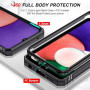 LeYi Coque pour Samsung Galaxy A22 5G avec 2 Verre Trempé, 360 Full Body Protection de la Caméra en PC Dur Anti-Chut Renforcée A