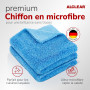 ALCLEAR 820203K_3 Set de 3 Chiffons Microfibre 40x40 cm – Nettoyage Doux et sans Trace pour Cuisine Brillante, Meubles laqués, V
