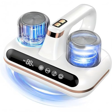 Vxoyo Aspirateur Matelas, Aspirateur de Matelas sans Fil 4 en 1 avec Lumière UV et Écran LED, Aspirateur à Main Anti-Acariens à