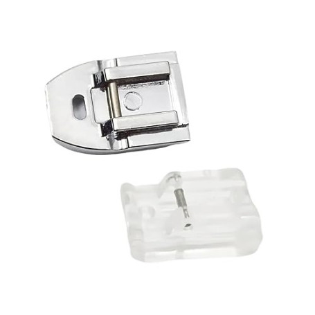 Lot de 2 Pieds de Biche pour Fermeture Éclair Invisible - Accessoires en Acier Inoxydable et Plastique Transparent, Système Snap