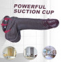 Petit gode noir de 19 cm pour débutants, réaliste avec prépuce mobile, en silicone double densité, petit gode anal mignon, vento