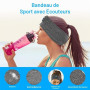 Flintronic Casque de Sommeil, Bandeau Bluetooth, Anti Bruit Sommeil Bandeau Bluetooth, pour Sport, Voyage, Dormeurs Latéraux(Gri