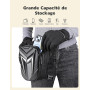 Mohard Sacoche de Jambe Moto, Sac d'Équipement Moto Jambe Réglable pour Femme Homme, Stockage Extensible & Bande Réfléchissante,