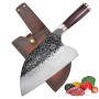 Promithi Couteau de chef chinois, couteau de boucher, couteau à désosser pour la viande, couperet de cuisine, couteau à légumes