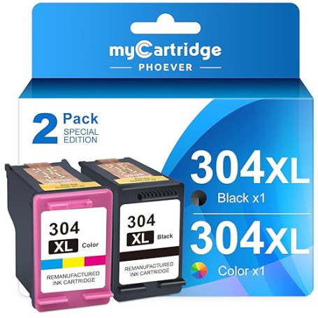 myCartridge PHOEVER 304 XL Compatible pour HP 304 304XL pour HP Deskjet 3762 3760 3750 2634 3735 2622 2630 3720 2620 2632 2633 3