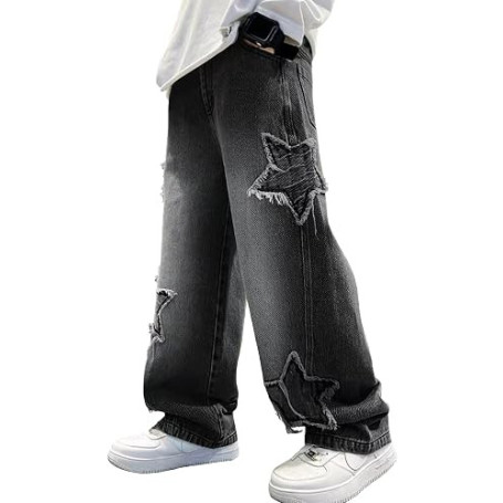 Happy Cherry Baggy Jeans pour Garçons Pantalons Large en Denim Garçon Hip Hop Y2K Streetwear Enfants Décontracté 5-16 Ans