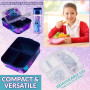 Disney Stitch Boîte à Goûter avec Compartiments et Gourde Enfant - Parfait pour l'École (Bleu/Violet)