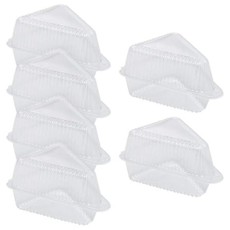 JIHUOO Lot de 100 récipients individuels en plastique transparent pour tranches de gâteau, sandwich, desserts, plats à emporter