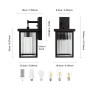DAWALIGHT Applique Murale Exterieur Lanterne en Verre Nervure avec Douille E27 Lampe Rectangle Éclairage d'extérieur pour Jardin