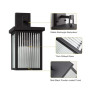 DAWALIGHT Applique Murale Exterieur Lanterne en Verre Nervure avec Douille E27 Lampe Rectangle Éclairage d'extérieur pour Jardin