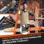 THORVALD 5 en 1 Equerre Menuisier 180 mm - Multifonction : Trusquin/Raporteur/Gabarit de percage/Equerre a chapeau - Aluminium -