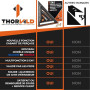 THORVALD 5 en 1 Equerre Menuisier 180 mm - Multifonction : Trusquin/Raporteur/Gabarit de percage/Equerre a chapeau - Aluminium -