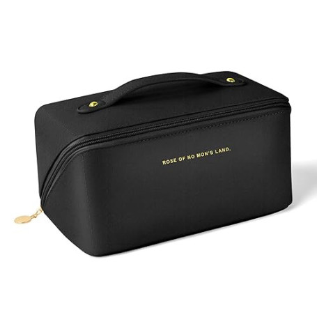 Aucuu Grande Trousse de Maquillage Voyage avec Poignée, Étanche Portable Trousse de Rangement Toilette Femme, Sac/Pochette à Cos