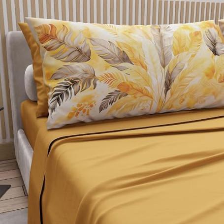 PETTI Artigiani Italiani - Parure de Draps en Coton pour Lit 1 Place et Demi avec Taies d'oreiller et Drap Housse 120x200, Motif
