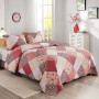 Qucover Patchwork Couvre Lit, Dessus de Lit et Couvre Lit 2 Personnes 220x240 cm, Boutis Courtepointe Matelassé Réversible Multi