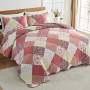 Qucover Patchwork Couvre Lit, Dessus de Lit et Couvre Lit 2 Personnes 220x240 cm, Boutis Courtepointe Matelassé Réversible Multi
