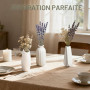 JBER Lot de 12 Petits Vases Décoratifs - 13 cm Vase Blanc en Céramique Mate pour Herbe de la Pampa, Fleurs Séchées - Décoration 
