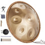 VEVOR Tambour à main, 550 mm et 10 notes, instrument à tambour handpan en ré mineur, avec maillets, support 432 Hz et sac de tra