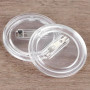 QWORK® 50 Pièces Badge Personnalisable - 38 mm - Badges Transparent en Acrylique pour Activités Créatives