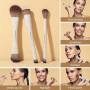 EIGSHOW Pinceaux Maquillages, 3 pièces kit pinceaux maquillages à double extrémité, Set Pinceau Maquillage en fibres synthétique
