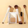 EIGSHOW Pinceaux Maquillages, 3 pièces kit pinceaux maquillages à double extrémité, Set Pinceau Maquillage en fibres synthétique