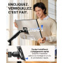 HUANUO Support Ecran PC pour écrans 13–32", Bras écran PC MechaSpring (Inclinaison/pivotement/Rotation), FlowLift Pro Montage VE