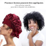 Cheerhom Bonnet Satin Cheveux Nuit，2pcs Bonnet Soie Bonnet en Satin avec 2 Élastiques Cheveux, Texturé de Soie, Bonnet de Nuit F