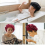Cheerhom Bonnet Satin Cheveux Nuit，2pcs Bonnet Soie Bonnet en Satin avec 2 Élastiques Cheveux, Texturé de Soie, Bonnet de Nuit F